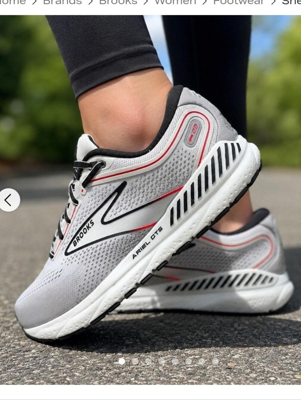 Brooks Women’s Light Gray, White & Pink Running Sneakers